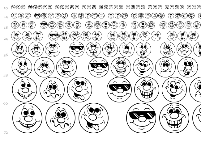 Face font waterfall